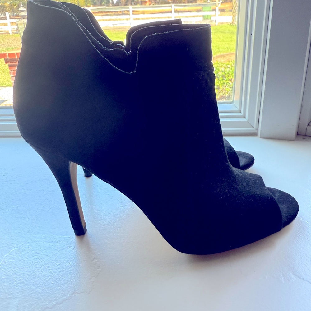Vince Camuto Black Peep-Toe Ankle Booties